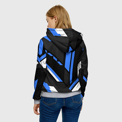 Женская толстовка НИССАН ЛОГО СИНИЯ ГЕОМЕТРИЯ CYBER / 3D-Меланж – фото 4