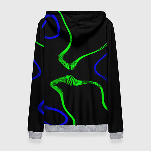 Женская толстовка Неоновый хаос 3DNeon chaos 3D / 3D-Меланж – фото 2