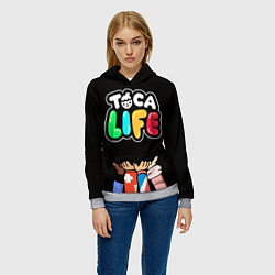Толстовка-худи женская Toca Life: Friends, цвет: 3D-меланж — фото 2
