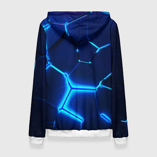 Женская толстовка 3D ПЛИТЫ NEON STEEL НЕОНОВЫЕ ПЛИТЫ / 3D-Белый – фото 2