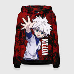 Толстовка-худи женская Киллуа Золдик, Охотник x Охотник, цвет: 3D-черный
