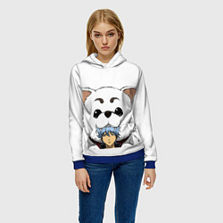 Толстовка-худи женская Гинтоки Саката и песик Гинтама, цвет: 3D-синий — фото 2
