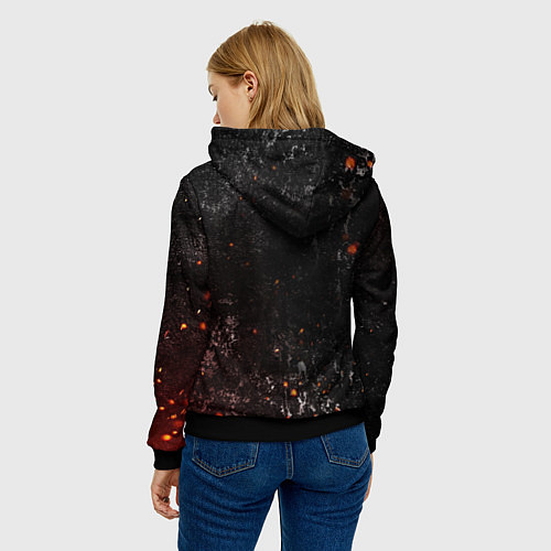 Женская толстовка BERSERK LOGO GRUNGE RED / 3D-Черный – фото 4