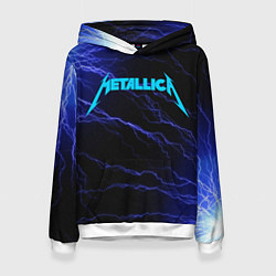 Женская толстовка METALLICA BLUE FLASH МЕТАЛЛИКА СИНИЕ МОЛНИИ