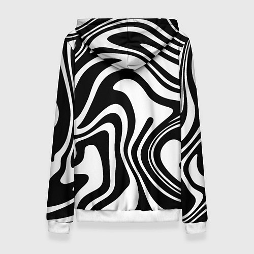 Женская толстовка Черно-белые полосы Black and white stripes / 3D-Белый – фото 2