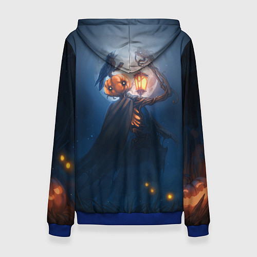 Женская толстовка ТЫКВИННЫЙ МОНСТР В ТУМАНЕ ХЕЛЛОУИН / 3D-Синий – фото 2