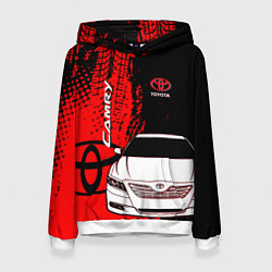 Толстовка-худи женская Camry Toyota glitch, цвет: 3D-белый