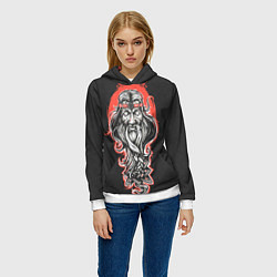 Толстовка-худи женская Сварог Славянский, цвет: 3D-белый — фото 2