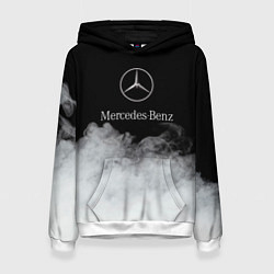Толстовка-худи женская Mercedes-Benz Облака, цвет: 3D-белый