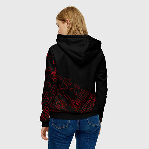 Женская толстовка SCARLXRD RED STYLE LOGO / 3D-Черный – фото 4