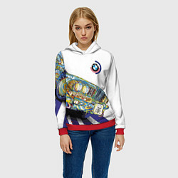 Толстовка-худи женская Бэха в стиле поп-арт, цвет: 3D-красный — фото 2