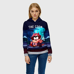 Толстовка-худи женская The Coon - Енот Южный Парк, цвет: 3D-меланж — фото 2