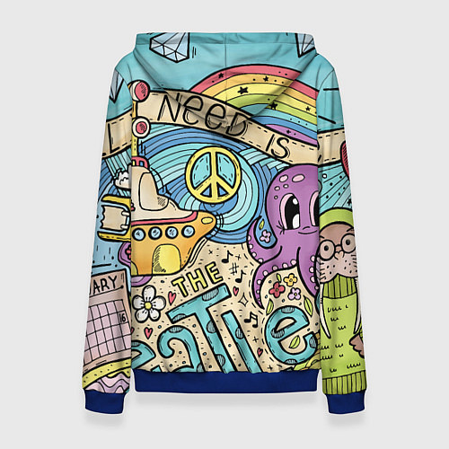 Женская толстовка All you need is The Beatles / 3D-Синий – фото 2