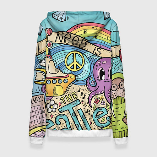 Женская толстовка All you need is The Beatles / 3D-Белый – фото 2