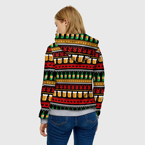 Женская толстовка Пивной свитер / 3D-Меланж – фото 4