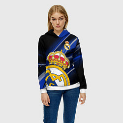 Толстовка-худи женская РЕАЛ МАДРИД ГЕОМЕТРИЯ СПОРТ, цвет: 3D-белый — фото 2