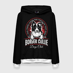 Толстовка-худи женская Бордер-Колли Border Collie, цвет: 3D-белый