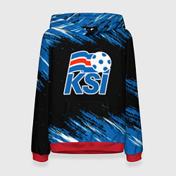 Толстовка-худи женская KSI ICELAND - сборная, цвет: 3D-красный