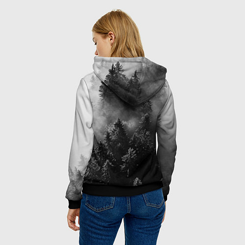 Женская толстовка МРАЧНЫЙ ЛЕС FOREST / 3D-Черный – фото 4