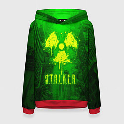 Толстовка-худи женская STALKER LOGO RADIATOIN NEON TOXIC, цвет: 3D-красный