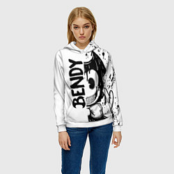 Толстовка-худи женская BENDY - БЕНДИ БРЫЗГИ КРАСКИ, цвет: 3D-белый — фото 2