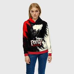 Толстовка-худи женская Poppy Playtime: Red & Black, цвет: 3D-красный — фото 2
