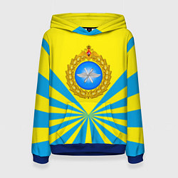 Толстовка-худи женская Большая эмблема ВВС РФ, цвет: 3D-синий