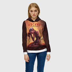 Толстовка-худи женская Arcane: League of Legends Jinx, цвет: 3D-белый — фото 2