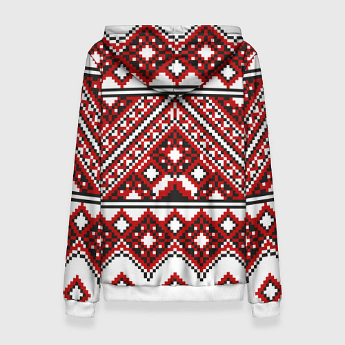 Женская толстовка Русский узор, геометрическая вышивка / 3D-Белый – фото 2