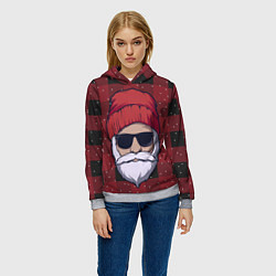 Толстовка-худи женская SANTA HIPSTER САНТА ХИПСТЕР, цвет: 3D-меланж — фото 2