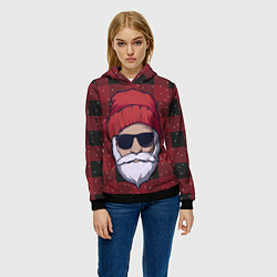 Толстовка-худи женская SANTA HIPSTER САНТА ХИПСТЕР, цвет: 3D-черный — фото 2