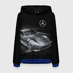Толстовка-худи женская Mercedes-Benz motorsport black, цвет: 3D-синий