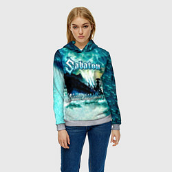Толстовка-худи женская World War Live: Battle of the Baltic Sea - Sabaton, цвет: 3D-меланж — фото 2