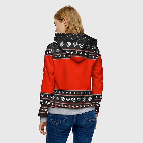 Женская толстовка HU TAO MERRY CHRISTMAS / 3D-Меланж – фото 4