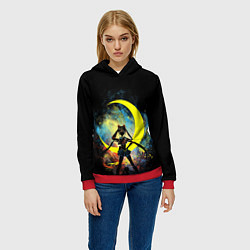 Толстовка-худи женская Sailormoon Сейлормун на фоне звезд, цвет: 3D-красный — фото 2