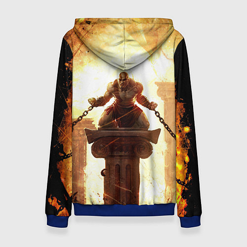 Женская толстовка GOD OF WAR КРАТОС В ЦЕПЯХ / 3D-Синий – фото 2
