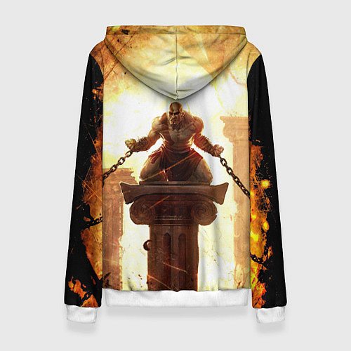 Женская толстовка GOD OF WAR КРАТОС В ЦЕПЯХ / 3D-Белый – фото 2