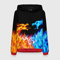 Толстовка-худи женская FIRE DRAGONS ОГНЕННЫЕ ДРАКОНЫ, цвет: 3D-красный