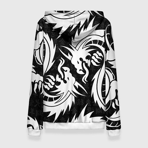 Женская толстовка УЗОР ИЗ БЕЛЫХ ДРАКОНОВ WHITE DRAGON TOKYO / 3D-Белый – фото 2