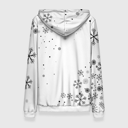 Женская толстовка Новогодний тигр летящие снежинки / 3D-Белый – фото 2