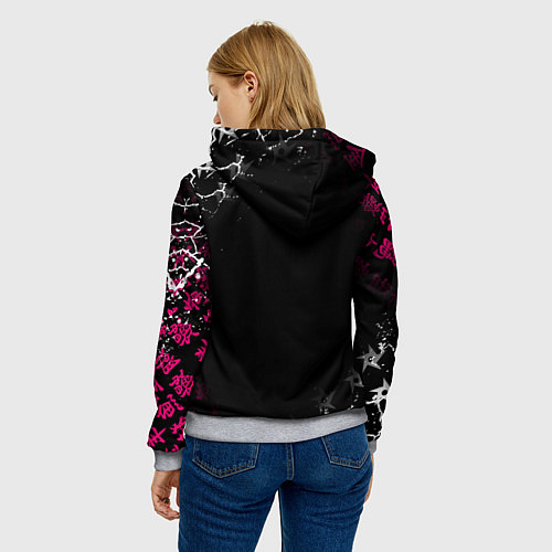 Женская толстовка JOJO KILLER QUEEN КИЛЛЕР КВИН KILLA ЧЕРЕП / 3D-Меланж – фото 4