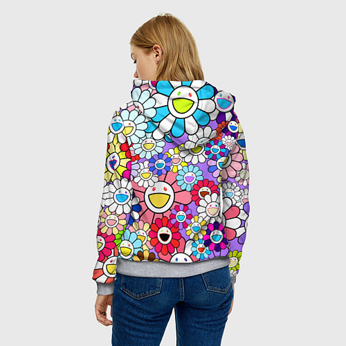 Женская толстовка Цветы Takashi Murakami / 3D-Меланж – фото 4