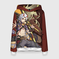 Толстовка-худи женская ДЕМОН АРАТАКИ ИТТО, цвет: 3D-белый