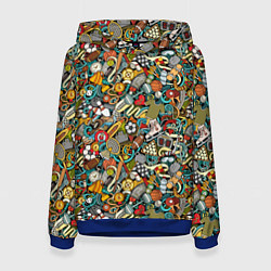 Толстовка-худи женская СПОРТ Athlete, цвет: 3D-синий