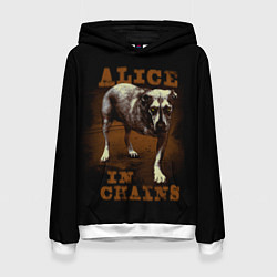 Толстовка-худи женская Alice in chains Dog, цвет: 3D-белый