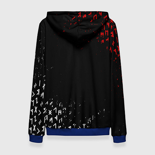 Женская толстовка КРАСНО БЕЛЫЕ РУНЫ / 3D-Синий – фото 2