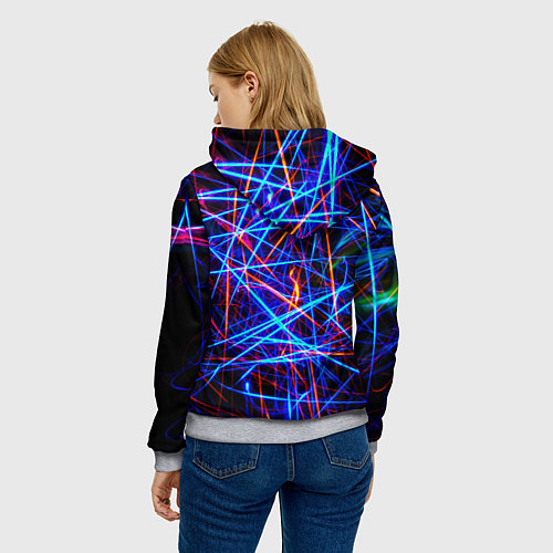 Женская толстовка NEON LINES Glowing Lines Effect / 3D-Меланж – фото 4