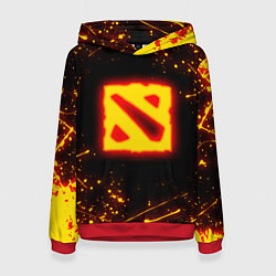 Толстовка-худи женская DOTA 2 FIRE LOGO ДОТА 2 ОГНЕННЫЙ ЛОГО, цвет: 3D-красный