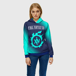 Толстовка-худи женская FINAL FANTASY XIV - МЕТЕОР - Градиент, цвет: 3D-синий — фото 2