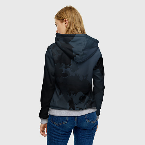 Женская толстовка Космический кот в планетах / 3D-Меланж – фото 4